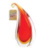 Accent Plus Teardrop Art Glass Vase with Curl - Red