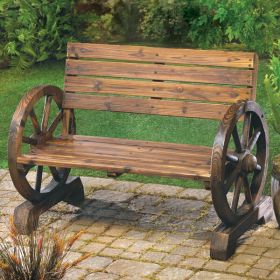 Accent Plus Wagon Wheel Themed Garden Bench