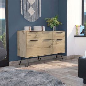 Monaco Double Dresser; Four Drawers; Superior Top; Hairpin Legs