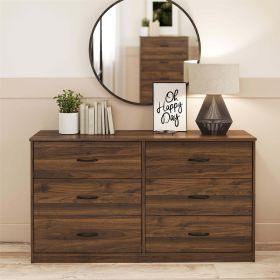 Classic 6 Drawer Dresser;  Walnut