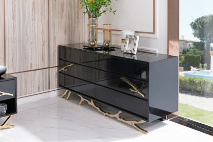 Modrest Legend Modern Black &amp; Gold Dresser