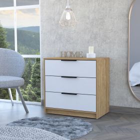 Kaia 3 Drawers Dresser; Superior Top -White / Pine