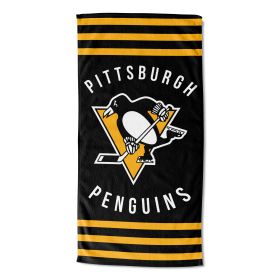 Penguins OFFICIAL NHL "Stripes" Beach Towel;  30" x 60"