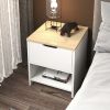 19.7'' Tall 1 - Drawer Nightstand in White/Beige