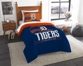 Tigers OFFICIAL Major League Baseball, Bedding, Printed Twin Comforter (64"x 86") & 1 Sham (24"x 30") Set by The Northwest Company