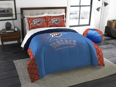 Thunder OFFICIAL National Basketball Association, Bedding, "Reverse Slam" Full/Queen Printed Comforter (86"x 86") & 2 Shams (24"x 30") Set by The Nort