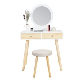 Versatile Vanity Set;  Large Storing Makeup Vanity Table with Mirror;  Drawers;  Stool;  Bedroom Dresser Table;  Writing Desk