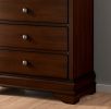 1pc Chest of Drawers Brown Cherry Finish Okume Veneer Bedroom Furniture