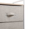 3-Tier Storage Dresser with 5 Non-woven Fabric Drawers for Living Room;  Bedroom and Entryway