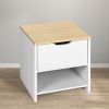 19.7'' Tall 1 - Drawer Nightstand in White/Beige