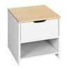 19.7'' Tall 1 - Drawer Nightstand in White/Beige