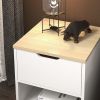 19.7'' Tall 1 - Drawer Nightstand in White/Beige