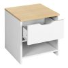 19.7'' Tall 1 - Drawer Nightstand in White/Beige