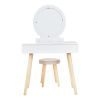 Versatile Vanity Set;  Large Storing Makeup Vanity Table with Mirror;  Drawers;  Stool;  Bedroom Dresser Table;  Writing Desk