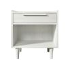 Modern Style Manufactured Wood One-Drawer Nightstand Side Table with Solid Wood Legs; White