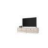 Manhattan Comfort Liberty 42.28 Mid-Century Modern Floating Office Desk with 2 Shelves in Off White