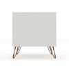 Manhattan Comfort Rockefeller 1.0 Mid-Century- Modern Nightstand with 1-Drawer in Off White