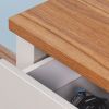 Wooden Living Room Side Table; Floor-standing Storage Table with a Drawer