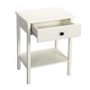 Wood Nightstand Set of 2;  Modern Bedside Table with Drawer and Shelf;  3-Tier Sofa Side Table End Table;  Living Room Bedroom Furniture