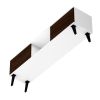 Manhattan Comfort Doyers 62.20 Mid-Century Modern TV Stand in White and Nut Brown