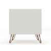 Manhattan Comfort Rockefeller 1.0 Mid-Century- Modern Nightstand with 1-Drawer in Off White and Nature