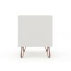 Manhattan Comfort Rockefeller 1.0 Mid-Century- Modern Nightstand with 1-Drawer in Off White