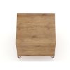 Manhattan Comfort Rockefeller 1.0 Mid-Century Modern 1-Drawer Nightstand in Nature & Textured Grey