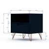 Manhattan Comfort Rockefeller 1.0 Mid-Century- Modern Nightstand with 1-Drawer in Tatiana Midnight Blue