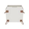 Manhattan Comfort Rockefeller 1.0 Mid-Century- Modern Nightstand with 1-Drawer in Off White and Nature