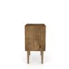 Manhattan Comfort Liberty Mid-Century Modern Nightstand 1.0 with 1 Cubby Space and 1 Drawer in Rustic Brown