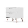 Manhattan Comfort Rockefeller 2.0 Mid-Century Modern 2-Drawer Nightstand in White