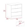 Kaia 3 Drawers Dresser; Superior Top -Light Gray