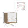 Kaia 3 Drawers Dresser; Superior Top -White / Pine