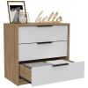 Kaia 3 Drawers Dresser; Superior Top -White / Pine