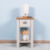 Wooden Living Room Side Table; Floor-standing Storage Table with a Drawer