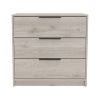 Kaia 3 Drawers Dresser; Superior Top -Light Gray