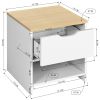 19.7'' Tall 1 - Drawer Nightstand in White/Beige