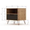 Manhattan Comfort Rockefeller 1.0 Mid-Century Modern 1-Drawer Nightstand in Nature & Textured Grey