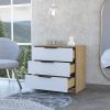 Kaia 3 Drawers Dresser; Superior Top -White / Pine