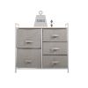 3-Tier Storage Dresser with 5 Non-woven Fabric Drawers for Living Room;  Bedroom and Entryway