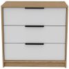 Kaia 3 Drawers Dresser; Superior Top -White / Pine