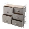 3-Tier Storage Dresser with 5 Non-woven Fabric Drawers for Living Room;  Bedroom and Entryway