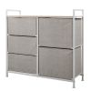 3-Tier Storage Dresser with 5 Non-woven Fabric Drawers for Living Room;  Bedroom and Entryway