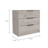 Kaia 3 Drawers Dresser; Superior Top -Light Gray