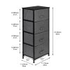 4-Tier Dresser Tower, Fabric Drawer Organizer With 4 Easy Pull Drawers With Metal Frame,Wooden Tabletop For Living Room, Closet, Grey