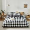 Simple Style Bedding 4 Piece Quilt Cover Sheet Pillowcase Cotton Spring Summer Autumn Winter Solid Two-color Student Dormitory