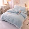 Princess Style Girl Brushed Multicolor 4-piece Set Quilt Cover Sheet Pillowcase Spring Autumn Winter Solid Fleece Thick Bedskirt