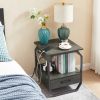 End table Side table with Charging Station; sofa side table with drawers;  bedside table for bedroom