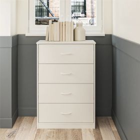 Classic 4 Drawer Dresser; Dark Oak; Espresso; Dove Grey; Antique Oak; Walnut; White (Color: White)