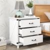 Modern Bedroom Nightstand with 3 Drawers Storage